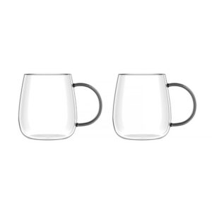 Vialli Design - Bolla zestaw dwóch szklanek z szarym uchem 400ml