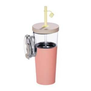 Asobu - Marina Pastelowy Brzoskwiniowy - Kubek termiczny 2 w 1 ze słomką 845ml