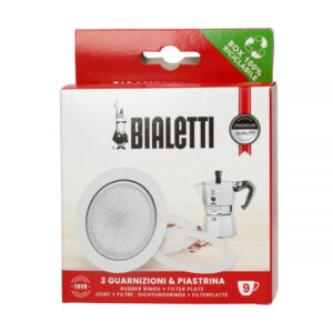 Bialetti - Uszczelka (3 szt.) + sitko do kawiarek aluminiowych Bialetti 9tz