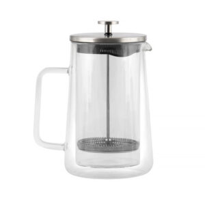 Vialli Design french press DIVA szklany z podwójną ścianką 1l srebrny mat