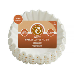 Edesia - Filtry papierowe z płaskim dnem białe 200 sztuk