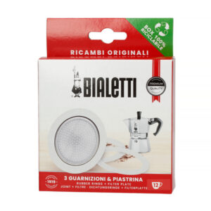 Bialetti - Uszczelka (3 szt.) + sitko do kawiarek aluminiowych Bialetti 12tz