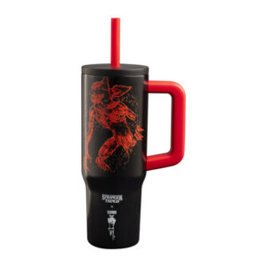 Bialetti - kubek termiczny ze słomką i uchwytem Stranger Things 900ml - świecący w ciemności