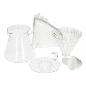 Hario V60 Glass Brewing Kit zestaw szklany dripper + serwer + filtry