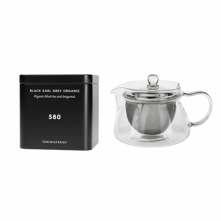 Zestaw: Czajniczek do herbaty Hario Chacha Kyusu-Kaku + Herbata Teministeriet Black Earl Grey
