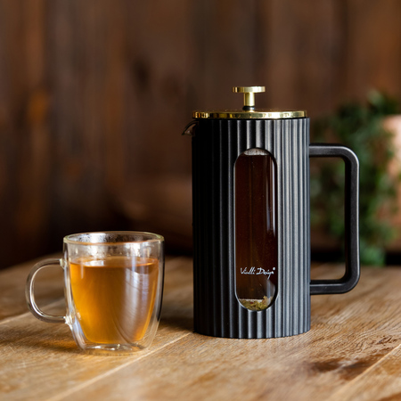 Vialli Design - french press szklany LIVIO 1l czarno-złoty - obrazek 4