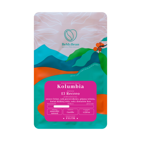 BemyBean - kawa ziarnhista Kolumbia El Recreo Anaerobic Natural Filter 250 g