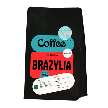 Leń Coffee - kawa ziarnista Brazylia Sul de Minas Natural Espresso 250 g