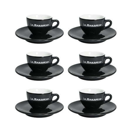 La Marzocco - zestaw 6 filiżanek ze spodkami do espresso Strada 65 ml - czarny - obrazek 2