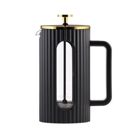 Vialli Design - french press szklany LIVIO 1l czarno-złoty