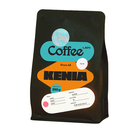 Leń Coffee - kawa ziarnista Kenia Kirura AB Washed Filter 250 g