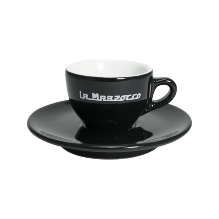 La Marzocco - zestaw 6 filiżanek ze spodkami do espresso Strada 65 ml - czarny