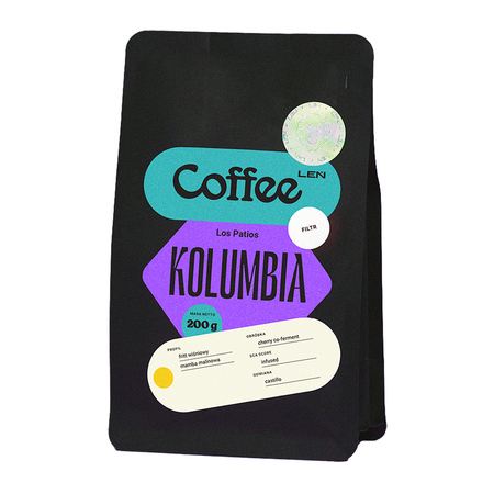Leń Coffee - kawa ziarnista Kolumbia Los Patios Cherry Co-ferment Filter 200 g
