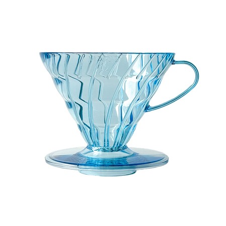 Hario - plastikowy Drip V60-02 Project Waterfall Transparent Blue