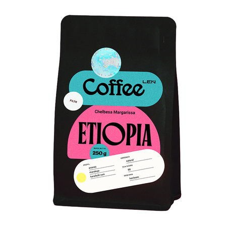Leń Coffee - kawa ziarnista Etiopia Chelbesa Margarissa Natural Filter 250 g